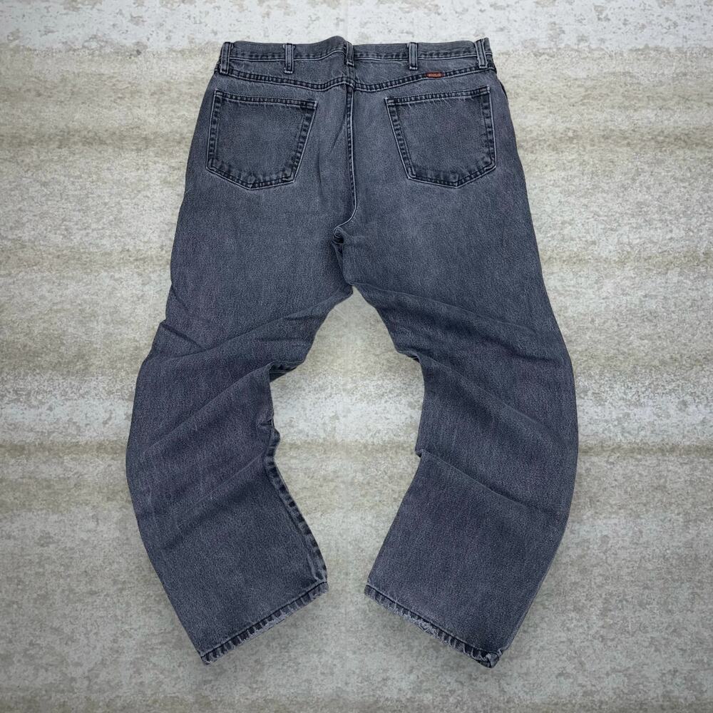 Vintage Y2K Rustler Jeans 38x30 Relaxed Fit Smoke Black Wash Work Wear Denim